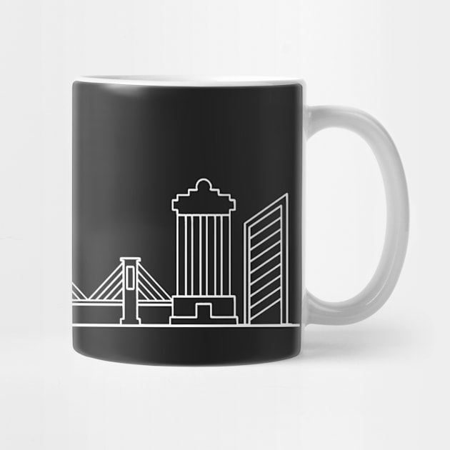 New York Skyline in white with details by Mesyo